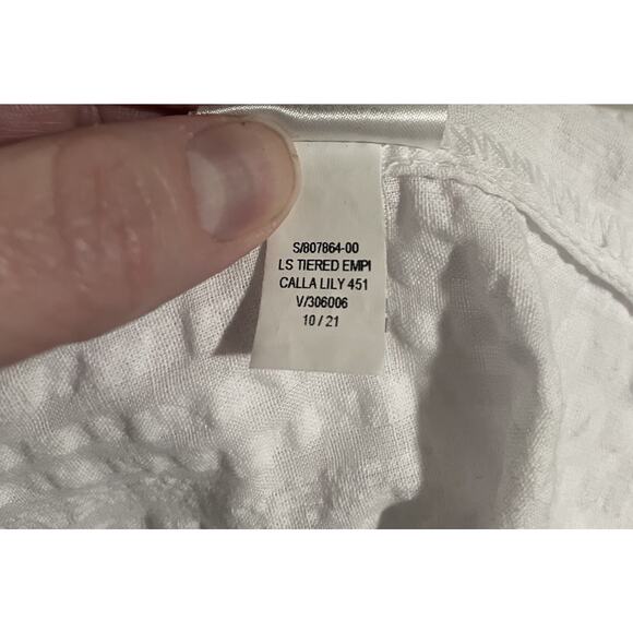 Old Navy Tiered Seersucker Long Sleeve Swing Top Size 2X White Boho NWT - Picture 7 of 9